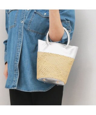 UNBILLION ペルケ perche / エステルメッシュ・牛革丸手2wayバケツバッグ