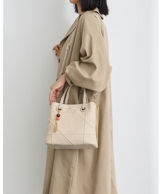 MioFIRANO カジュアルシッククロスラインハンドバッグ 2WAY チャーム付き　FIRANO フィラノ IVORY