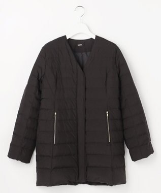 ANY SIS S 【2WAY】ノーカラーミドル ダウン ブラック