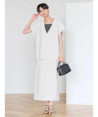AMERICAN HOLIC クレープジョーゼットＶネックベスト Light Gray