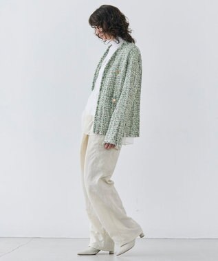 BEIGE， SORE / コットンシアーハイネックカットソー White
