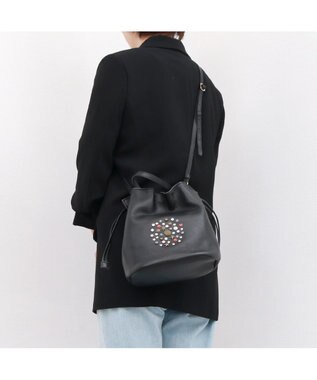 UNBILLION ペルケ perche / マルチスタッズ2wayドロストショルダー ブラック
