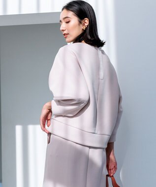 組曲 【WEB限定】パフスリーブ スウェットライクトップス ローズ系