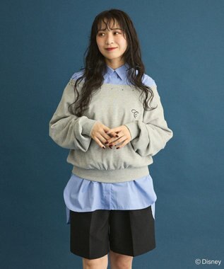 Green Parks １０１匹わんちゃん／クルエラオフショルスウェット Gray Mixture