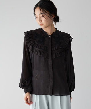 YECCA VECCA ラッフルレースブラウス