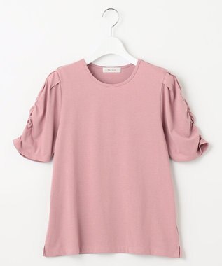 Feroux 【UVケア・美人百花7月号掲載】ギャザースリーブ Tシャツ ローズ系
