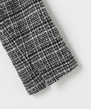 J.PRESS LADIES L Lightループチェック ツイード ジャケット ブラックミックス系