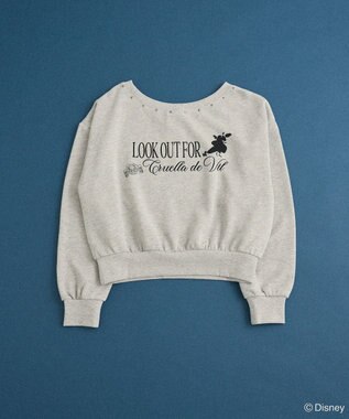 Green Parks １０１匹わんちゃん／クルエラオフショルスウェット Gray Mixture