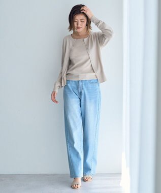 YECCA VECCA ラメ混クルーネックカーディガン Pink