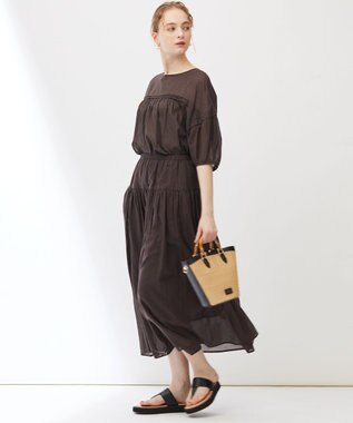 23区 【Indian Factory】コットンボイル スカート ブラウン系