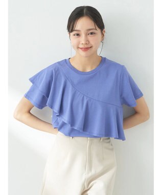 earth music&ecology フロントフリルプルオーバー Blue