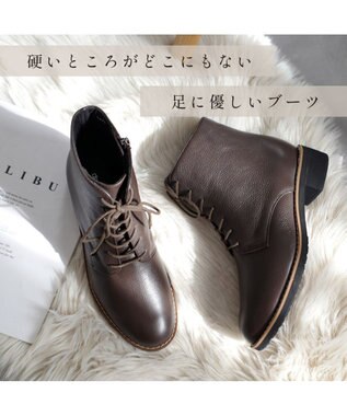 Pointer 本革レースアップブーツ ダークブラウン