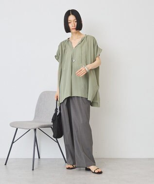 AMERICAN HOLIC フレンチスリーブスキッパーブラウス Khaki