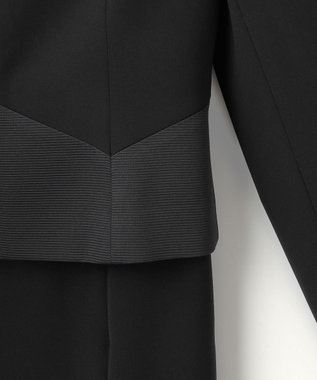 自由区 FORMAL 【ストレッチ/前開きワンピース】平二重 ジャケット+ワンピース ブラック系