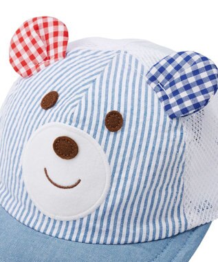 MIKI HOUSE HOT BISCUITS 【44-52cm】 顔ドン メッシュキャップ ブルー