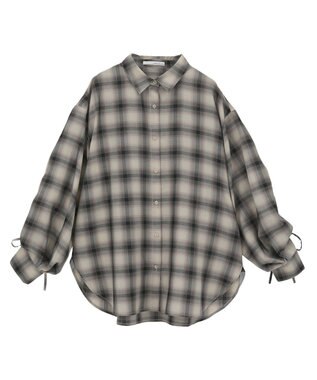 Green Parks ・ＥＬＥＮＣＡＲＥ　ＤＵＥ　チェックギャザーシャツ Ivory