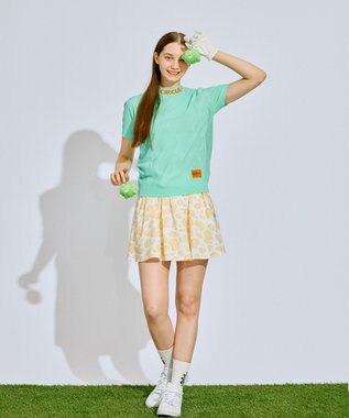 PW CIRCULUS 【ペチパンツ付】【WOMEN】アニマルドットフレアスカート ゴルフウェア レディース イエロー系5