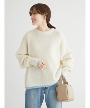 Green Parks フェアリーＭｉｘライン入りプルオーバー Off White