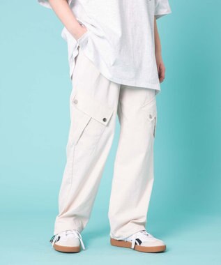 WEGO 【ウエストゴム】ビッグポケットカーゴパンツ オフホワイト