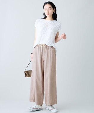 ANY L レースフレンチスリーブプルオーバー オフフリル