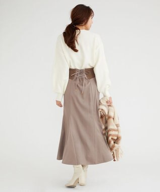 Feroux 【古畑星夏さん着用・洗える】サイドリブマーメイド スカート ベージュ系