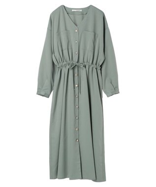Green Parks ・ＥＬＥＮＣＡＲＥ　ＤＵＥ　Ｖネックイロイロ釦ワンピース Mint
