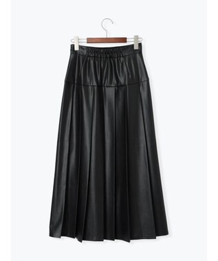 Te chichi 【泉 里香さん着用・Oggi.jp10/23掲載】レザータックプリーツスカート ブラック