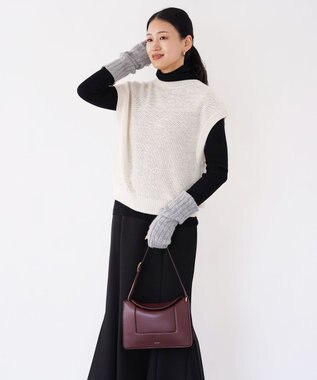 TOQUE 〈大草直子さんアドバイザー〉ベビーアルパカ×シルクハニカムニットフレンチトップス オフ