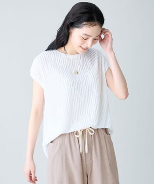 ANY L レースフレンチスリーブプルオーバー オフフリル