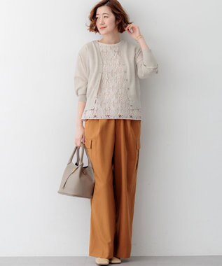 23区 【WEB&一部店舗限定カラーあり】シャイニーシアー ドルマンスリーブ カーディガン アイボリー系