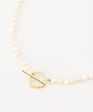 TOCCA OPEN CLOVER PEARL NECKLACE 淡水バロックパール 2WAY ネックレス ゴールド系