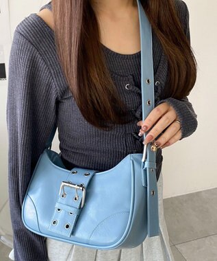 WEGO マルチWAYハーフムーンベルトバッグ サックス