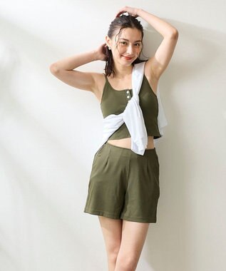 OP／FILA 【ocean pacific】ラッシュガード付き水着4点セット キャミデザイン