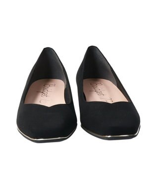 Bridget Birkin 【Bridget Birkin】スクエアカジュアルウエッジパンプス ブラックスウェード