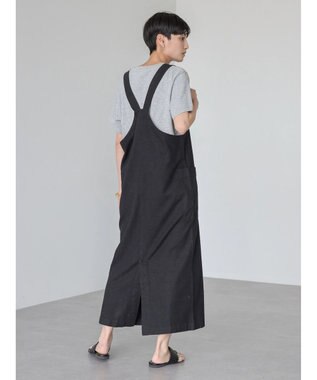 AMERICAN HOLIC リネンブレンドＩラインジャンバースカート Black