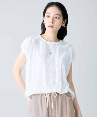 ANY L レースフレンチスリーブプルオーバー