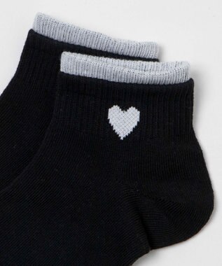 WEGO トップカラーモチーフショートソックス ブラック