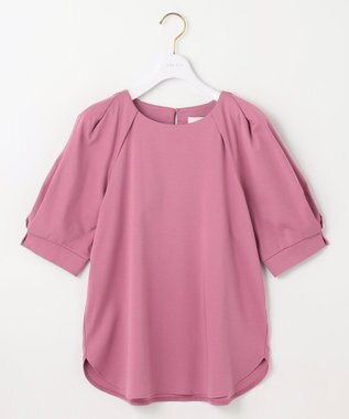 ANY SIS 【接触冷感・UVケア】着映えタックスリーブ カットソー ピンク