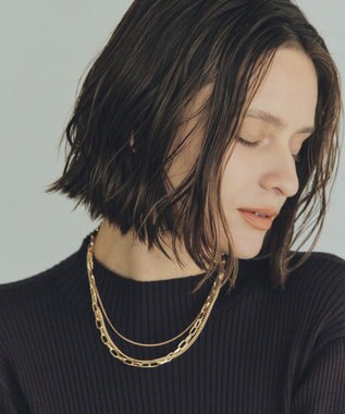 YECCA VECCA 3連チェーンMIXネックレス