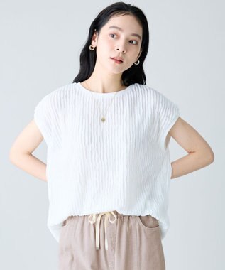 ANY L レースフレンチスリーブプルオーバー オフフリル