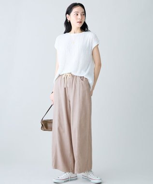 ANY L レースフレンチスリーブプルオーバー オフフリル