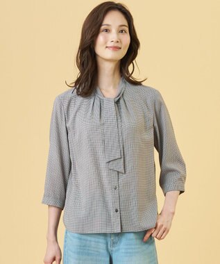 J.PRESS LADIES S 【シーンレスに活躍】ウォッシャブルキュプラツイル ボウタイ ブラウス