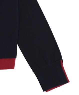 earth music&ecology 【コットン混紡】バイカラーレイヤード風カーディガン Navy