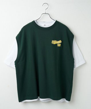 WEGO 【SETUPアイテム】アンサンブルスウェットベストT（S） グリーン