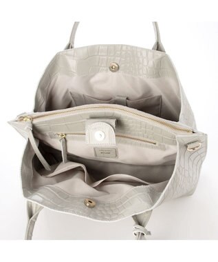 UNBILLION ペルケ perche / WEB直営限定・牛革ユーティリティA4・2wayトートバッグ クロコグレー