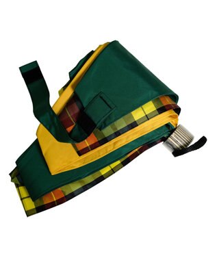 +RING 【UVカット90%以上】【簡単開閉】【数量限定】レディース向け  晴雨兼用折傘 53cm GRN-CHK T1253 緑