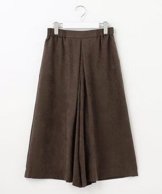 自由区 L 【洗える】ライトスエード キュロット ダークブラウン系