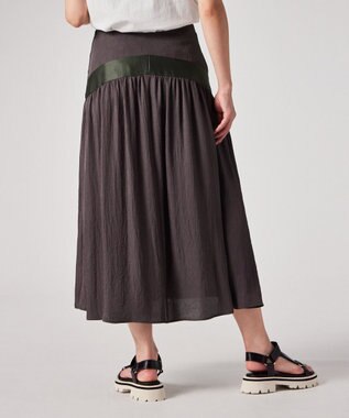 Paul Smith ウィメンズ アセテート ギャザースカート チョコレートブラウン
