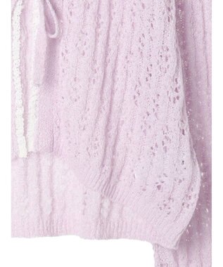 earth music&ecology テープヤーンリボンカーディガン Light Purple