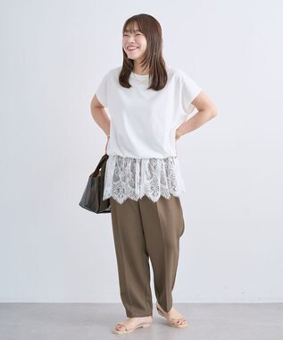 Green Parks レースドッキングフレンチプルオーバー White